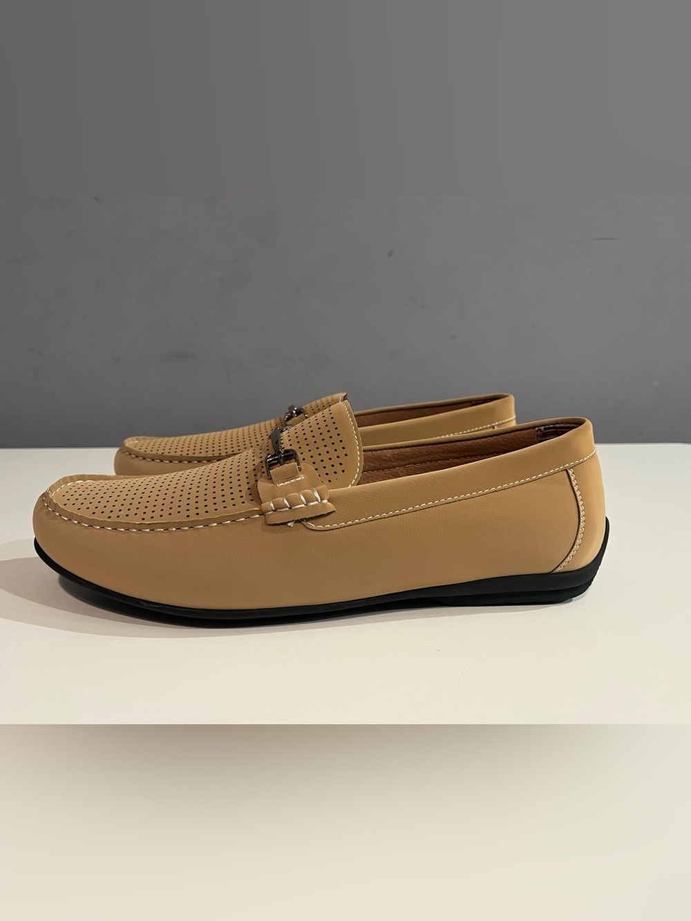 Stacy Adams CORLEY Taupe Loafers Slip-On Size 12M Casual Dress Shoes